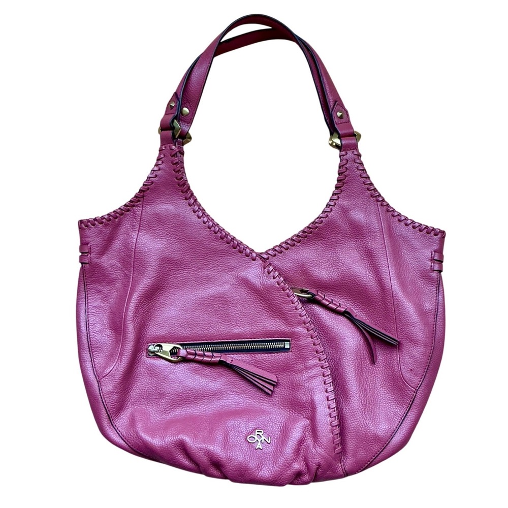 orYANY Pink Leather Hobo Shoulder Barbiecore Classic Textured Top Zip Tassel Y2K